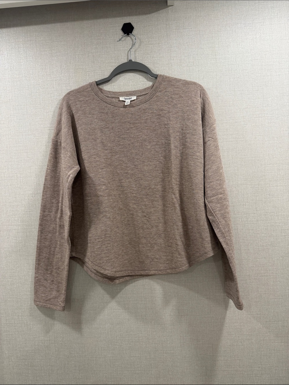 Splendid  Lightweight Crewneck Sweatshirt in Taupe Brown